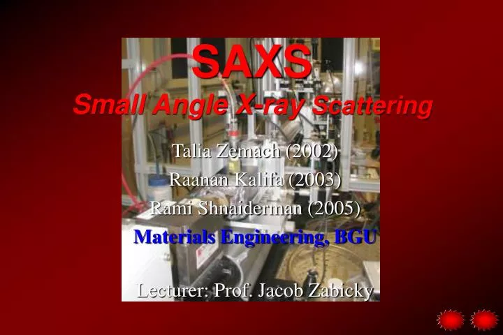 saxs small angle x ray scattering