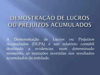 demostra o de lucros ou preju zos acumulados