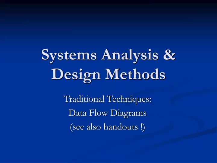 systems analysis design methods