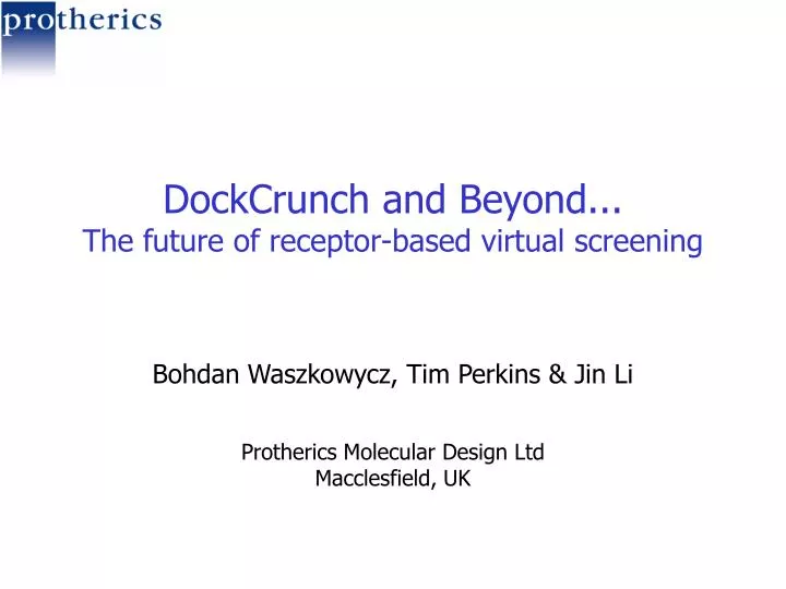 dockcrunch and beyond the future of receptor based virtual screening