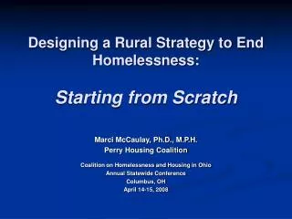 Designing a Rural Strategy to End Homelessness: Starting from Scratch