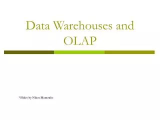 data warehouses and olap