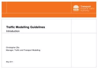 Traffic Modelling Guidelines