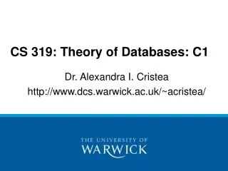 CS 319: Theory of Databases: C1