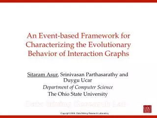 An Event-based Framework for Characterizing the Evolutionary Behavior of Interaction Graphs