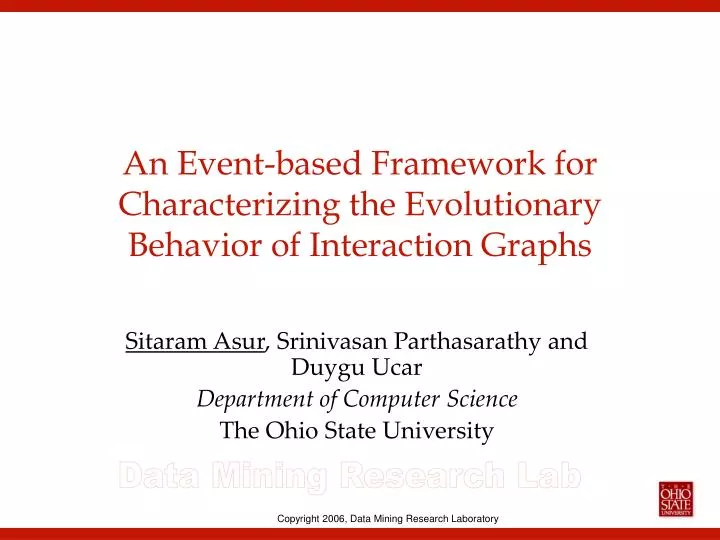 an event based framework for characterizing the evolutionary behavior of interaction graphs