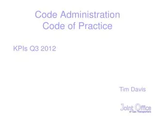 Code Administration Code of Practice