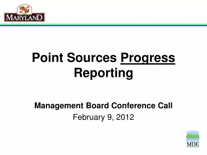 point sources progress reporting