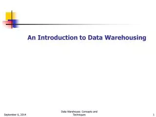 an introduction to data warehousing