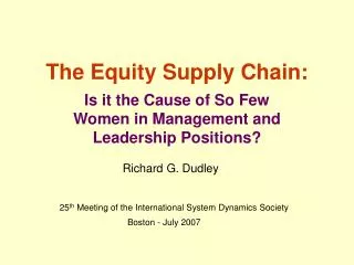The Equity Supply Chain: