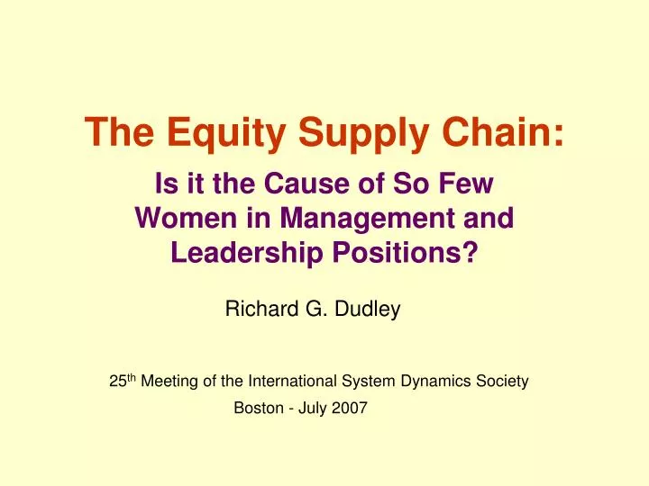 the equity supply chain