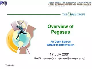 Overview of Pegasus An Open-Source WBEM implementation