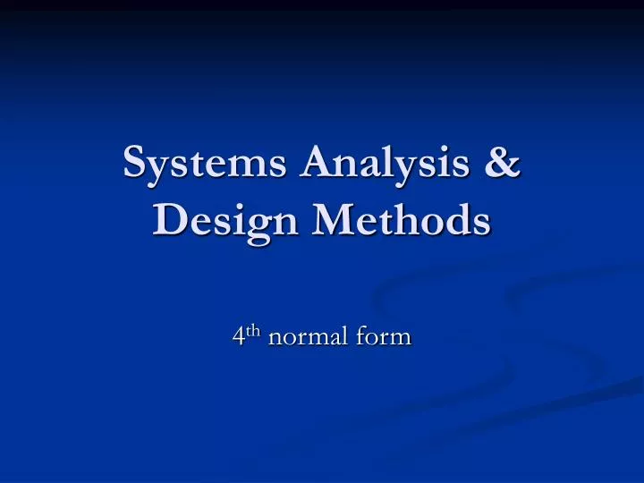 systems analysis design methods