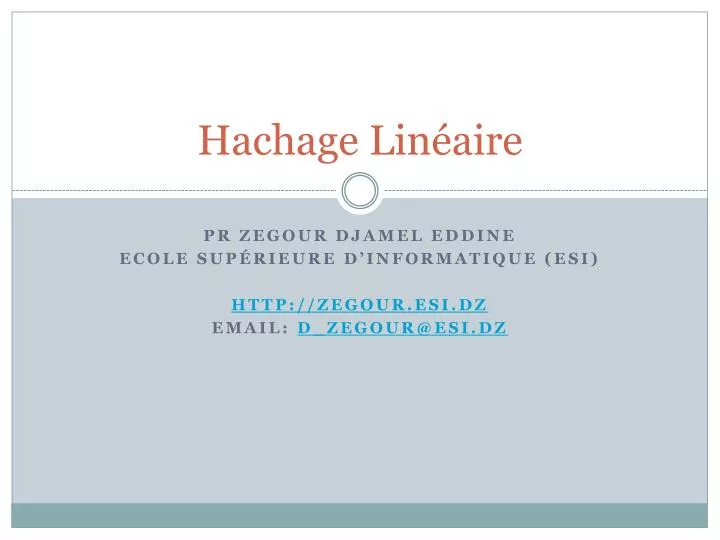 hachage lin aire