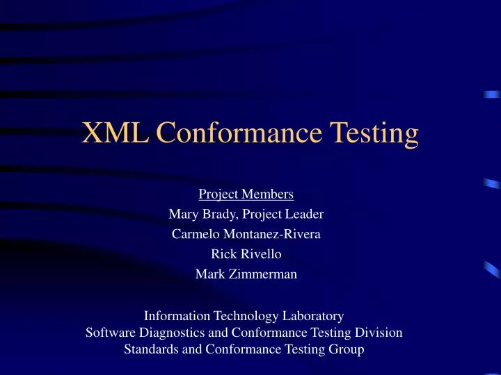 xml conformance testing