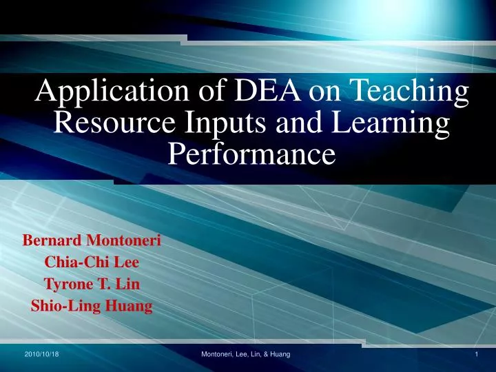 application of dea on teaching resource inputs and learning performance