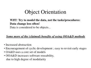 Object Orientation