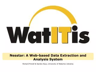 Nesstar: A Web-based Data Extraction and Analysis System
