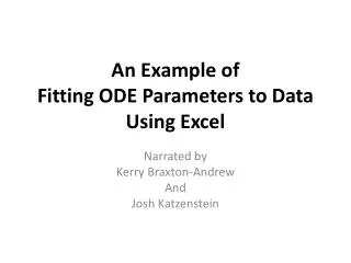 An Example of Fitting ODE Parameters to Data Using Excel