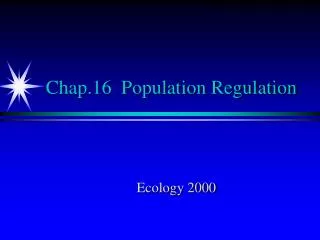 Chap.16 Population Regulation
