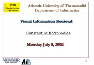 Aristotle University of Thessaloniki Department of Informatics