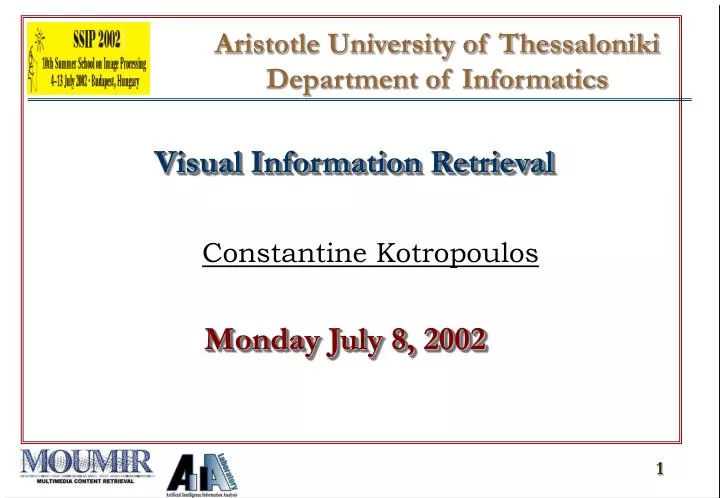 aristotle university of thessaloniki department of informatics