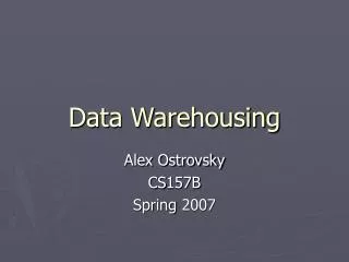 Data Warehousing