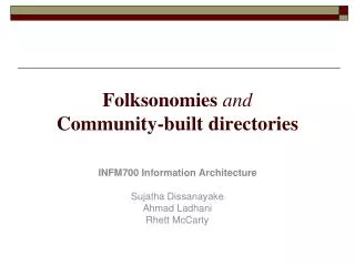 Folksonomies and Community-built directories