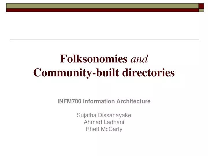 folksonomies and community built directories