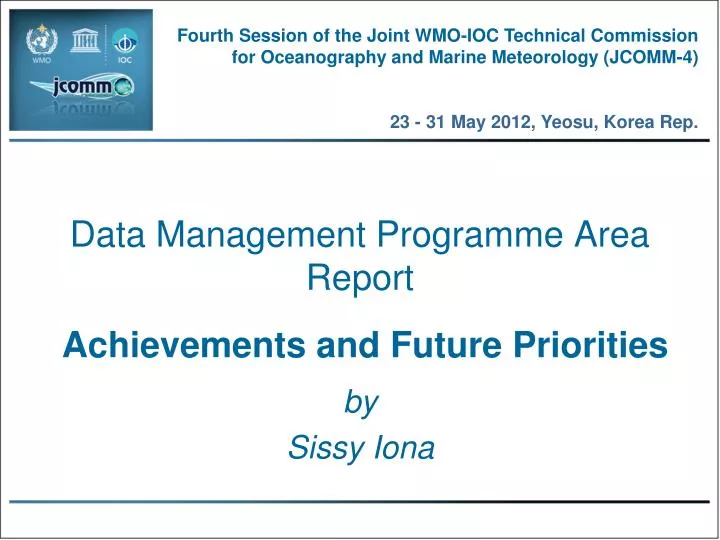 data management programme area report achievements and future priorities