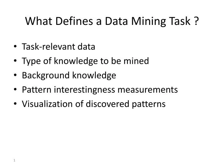 what defines a data mining task