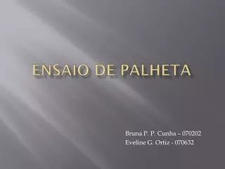 Ensaio de palheta