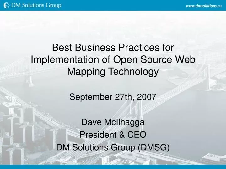 best business practices for implementation of open source web mapping technology
