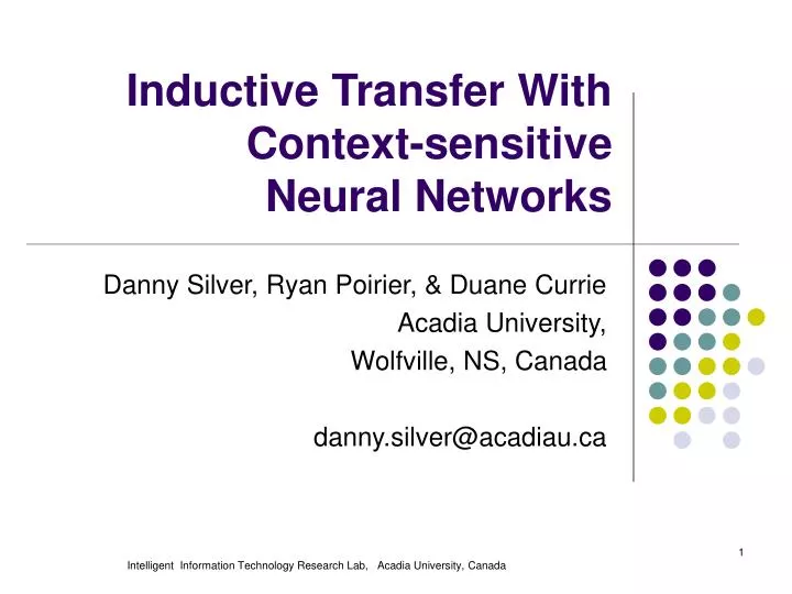 inductive transfer with context sensitive neural networks