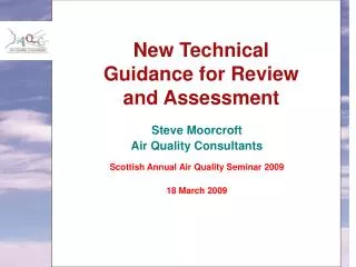 New Technical Guidance for Review and Assessment