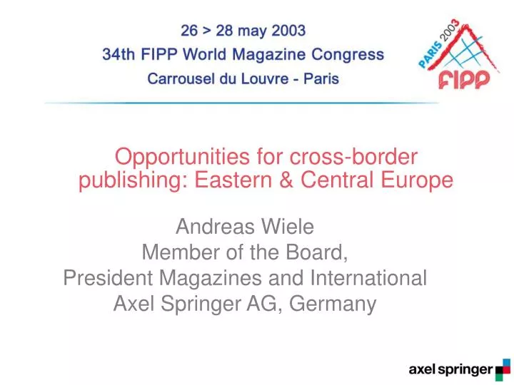 opportunities for cross border publishing eastern central europe