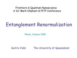 Entanglement Renormalization