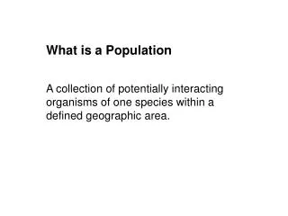 What is a Population