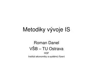 metodiky v voje is