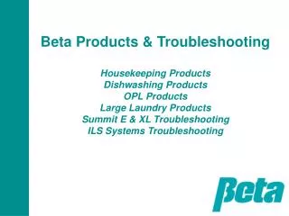 Housekeeping: BetaJet