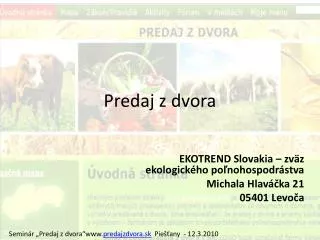 predaj z dvora