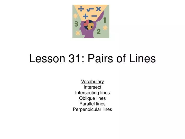 lesson 31 pairs of lines