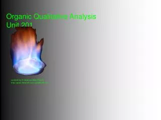 Organic Qualitative Analysis Unit 201