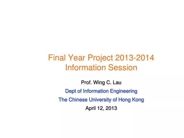 final year project 2013 2014 information session