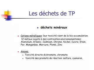 les d chets de tp