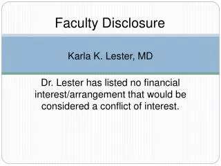 Faculty Disclosure
