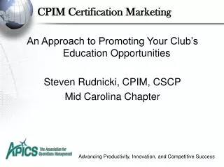 CPIM Certification Marketing