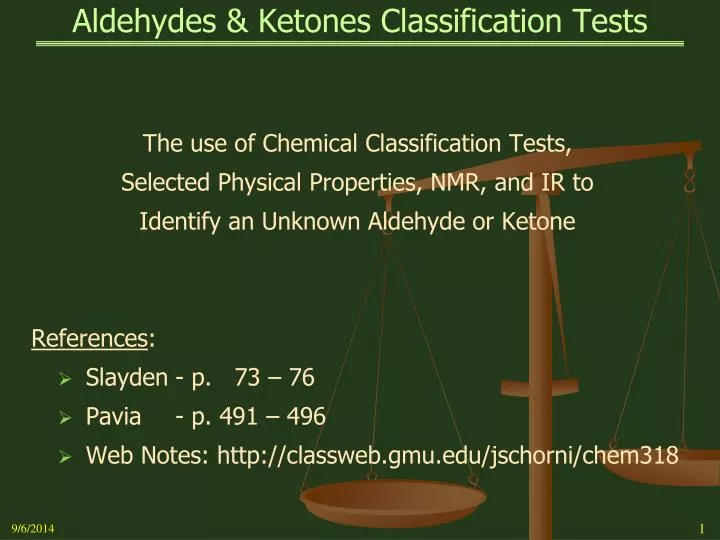 aldehydes ketones classification tests