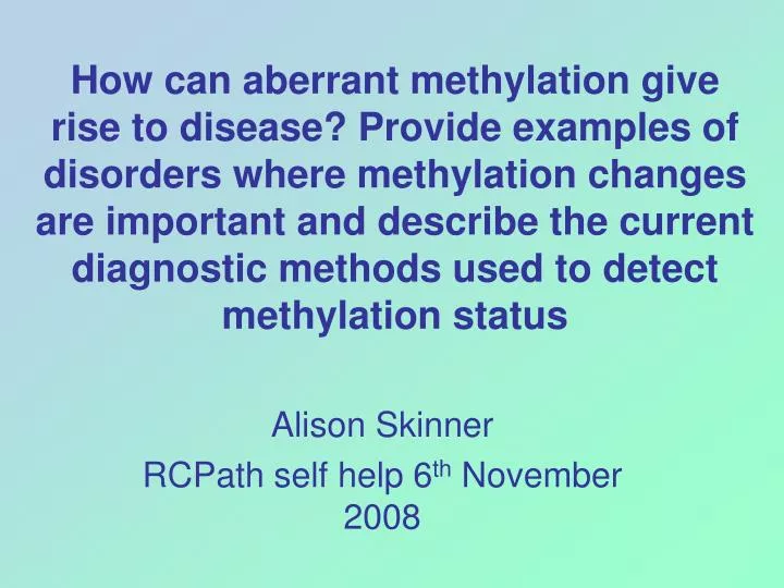 alison skinner rcpath self help 6 th november 2008