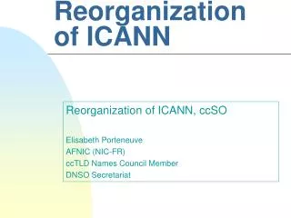 Reorganization of ICANN